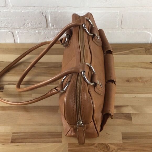 BROWNS ID cute shoulder bag purse brown cognac handbag camel Neutral Tones - Picture 4 of 12
